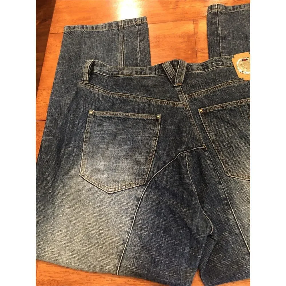 Vtg Phat Farm Jeans Men 40x33 Y2K Baggy Skater Hip Hop Blue Denim Hong Kong